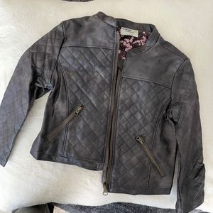 Grey Faux Leather Jacket